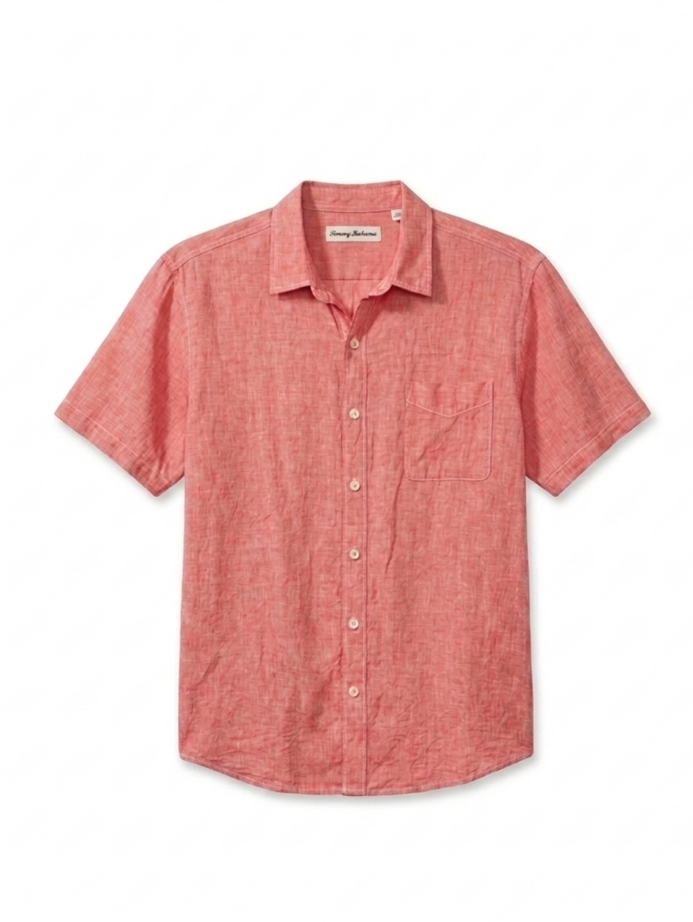 MEN'S Tommy Bahama 100% Linen Short Sleeve Button Down Shirt - Coral - XXL